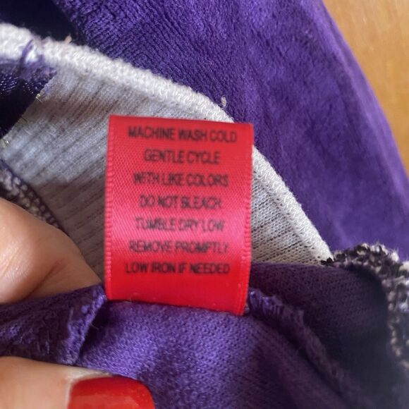 BORN FAMOUS COUTURE Velour Zip Hoodie Jacket "My First Love" Womens M Purple - Picture 10 of 10